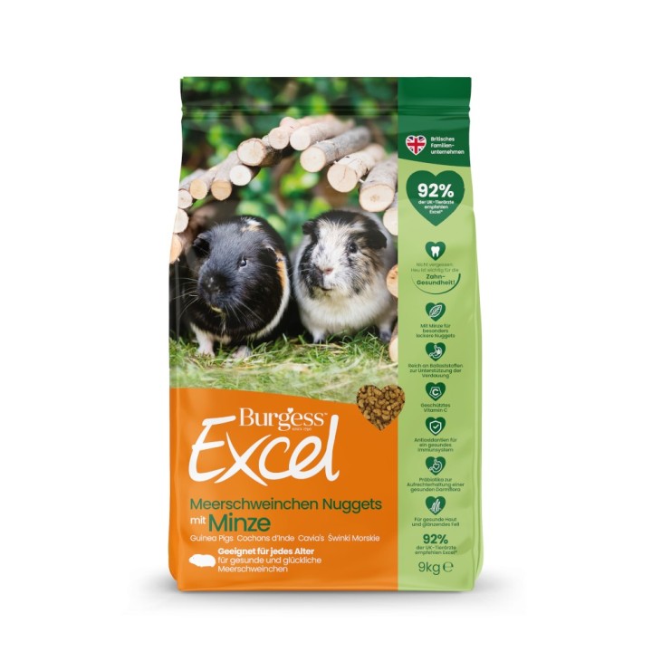 Burgess Excel Adult Meerschweinchen-Nuggets mit Minze - 9 kg