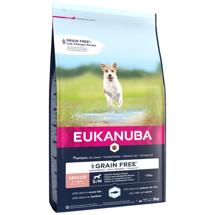 Eukanuba Senior Small & Medium Breed Grain Free Seefisch - 3 kg