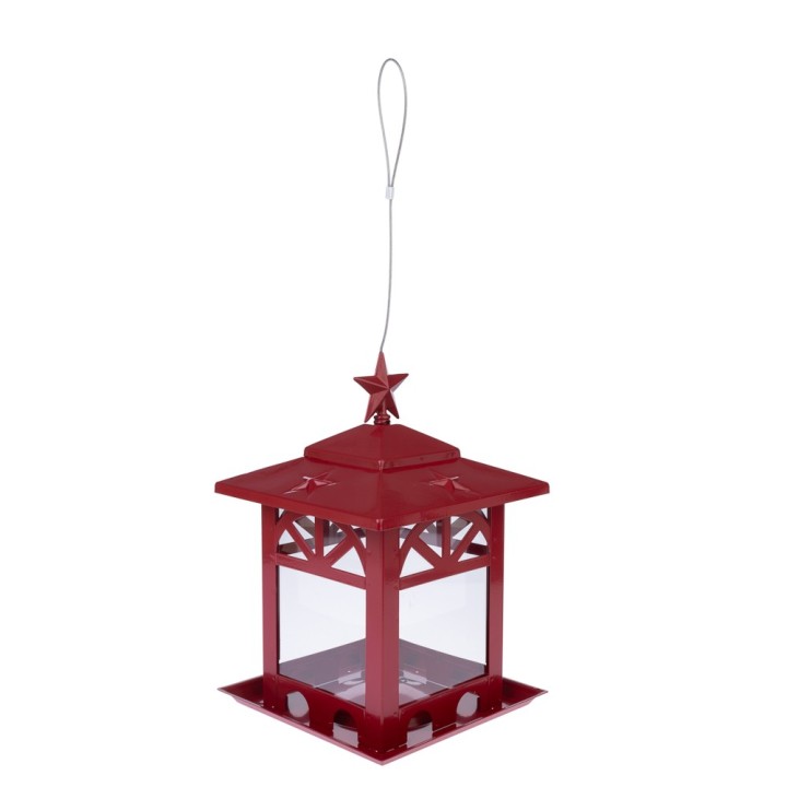 TIAKI Vogelfutterspender Laterne aus Metall - L 20 x B 20 x H 30 cm