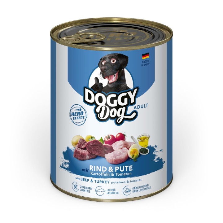DOGGY Dog Adult 6 x 800 g - Rind & Pute