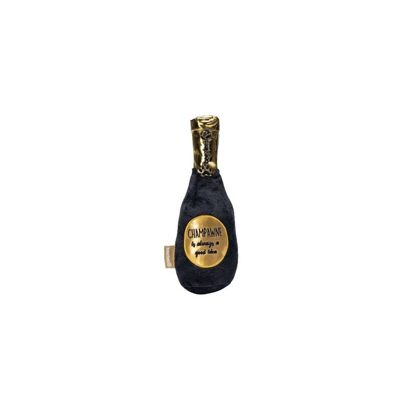Beeztees Champagnerflasche - 30 x 9 x 9 cm - Schwarz/Gold
