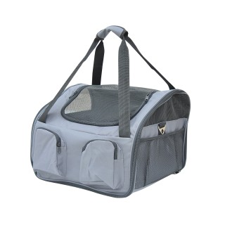 PawHut Hundebox Auto Transportbox Tragetasche Oxford grau 41x34x30cm für sicheres Reisen mit Ihrem Hund   Aosom.de