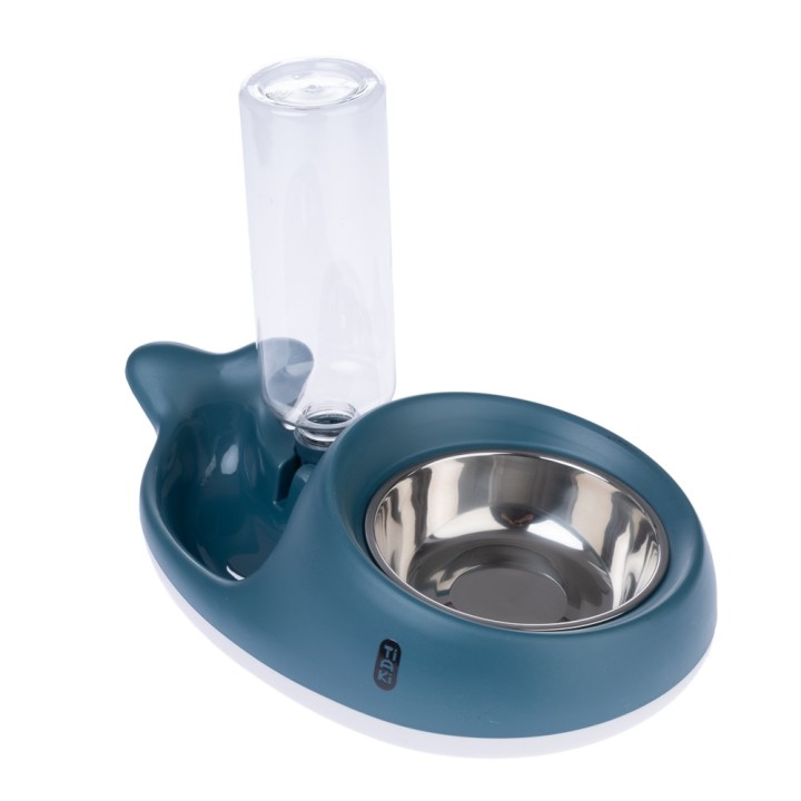 TIAKI Futter- und Wasserspender Kleiner Wal - 350 ml Futter, 500 ml Wasser