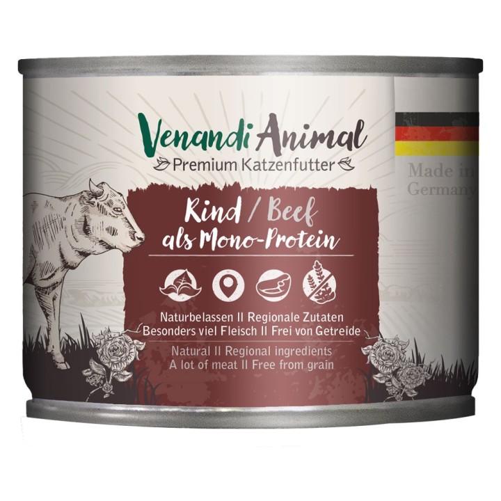 Sparpaket Venandi Animal Monoprotein 24 x 200 g - Rind