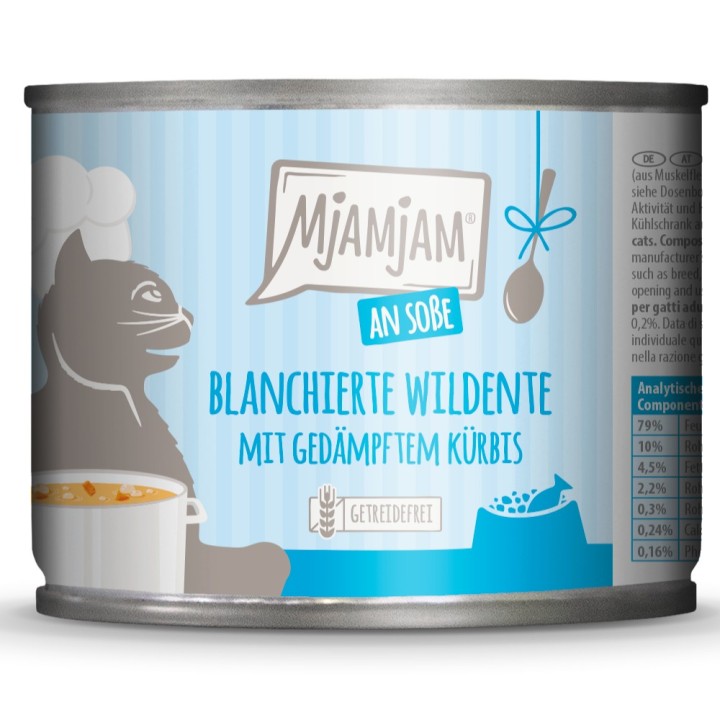 MjAMjAM an Soße 6 x 185 g - blanchierte Wildente mit gedämpftem Kürbis