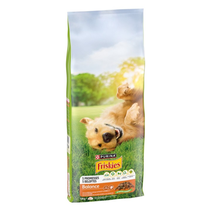 Purina FRISKIES Balance Hund mit Huhn, Rind und Gemüse - 12 kg