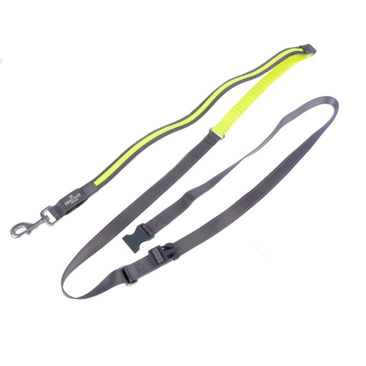 Nomad Tales Spirit USB LED Joggingleine neongelb & grau - 180 - 250 cm lang, 25 mm breit