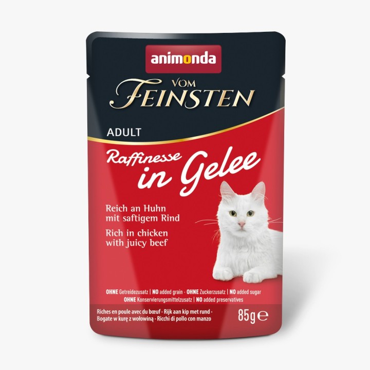 Animonda Vom Feinsten Adult Raffinesse in Gelee 24 x 85 g - reich an Huhn mit Rind