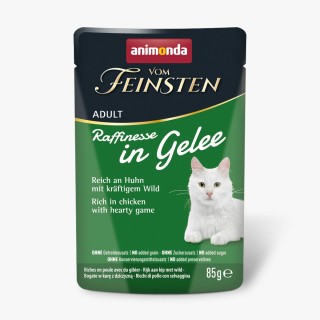 Animonda Vom Feinsten Adult Raffinesse in Gelee 24 x 85 g - reich an Huhn mit Wild