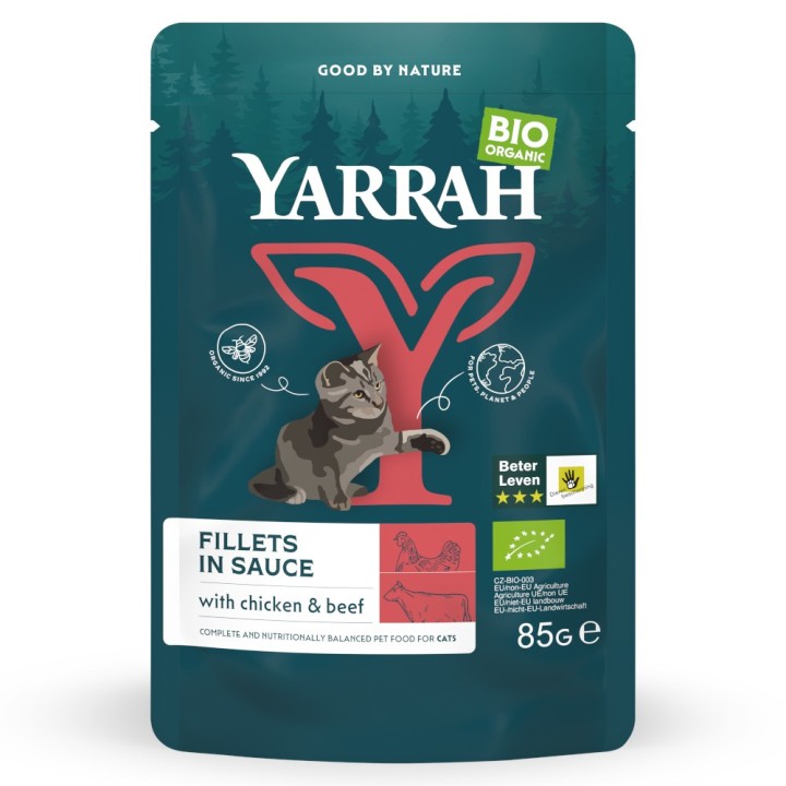 Yarrah Bio Filets in Soße 14 x 85 g - mit Bio-Rind