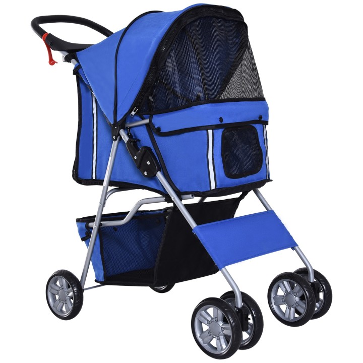 PawHut Hundewagen Hundebuggy Pet Stroller Jogger Anhänger für Hunde Blau, faltbar & leicht, ideal für Ausflüge   Aosom.de