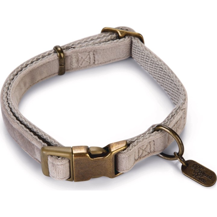 Designed by Lotte Hundehalsband Velura Grau - 26-40x1,5