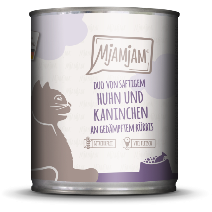 Mjamjam Huhn, Kaninchen und Kürbis - 800 g