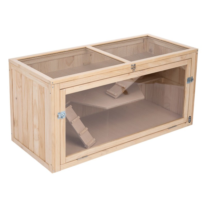 TIAKI Hamsterkäfig aus Holz XL - L 115 x B 50 x H 55,3 cm