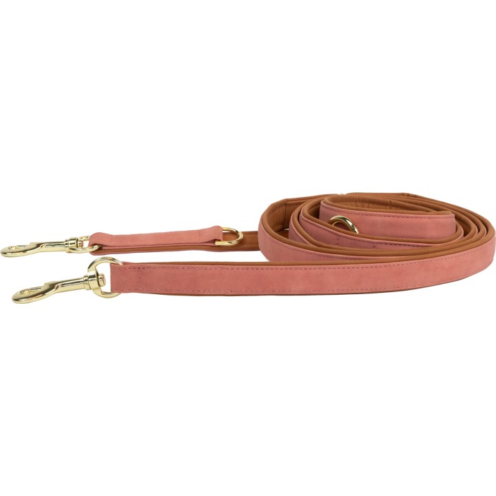 Kentucky Dogwear Hundeleine aus Lederimitat, 2,5 m - pfirsich/braun