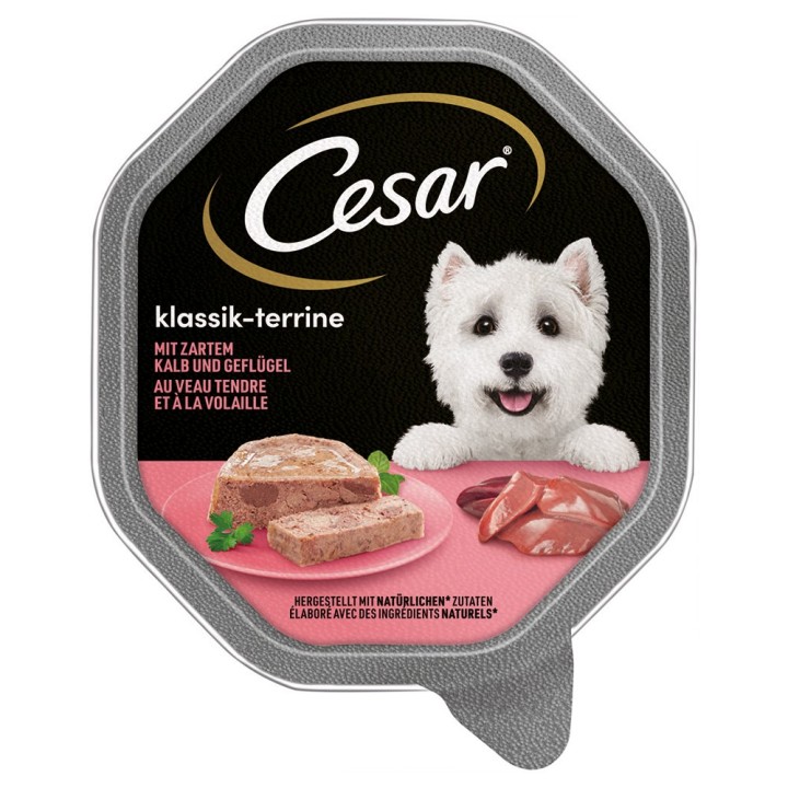 Megapack Cesar Schale 14 x 150 g - Klassik-Terrine mit Kalb und Geflügel