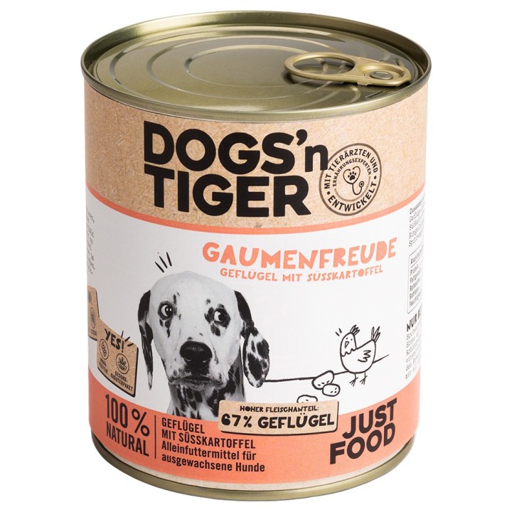 Dogs'n Tiger Adult 6 x 800 g - Geflügel & Süßkartoffel