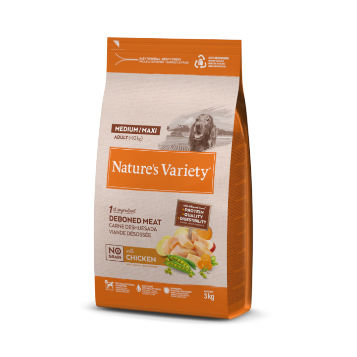 Nature's Variety No Grain Adult Medium/Maxi Freilandhuhn - 3 kg