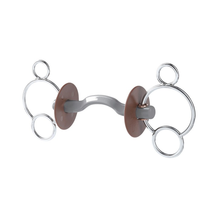 Mors 3 oder 4 Ringe für Pferd mit Zungenfreiheit, weich Beris Konnex