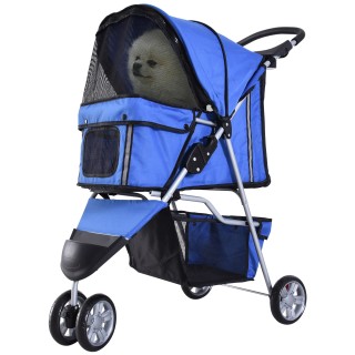 PawHut Hundewagen Hundebuggy für Hunde und Katzen mehrfarbig Blau, faltbar & leicht, ideal für Ausflüge   Aosom.de