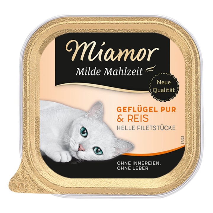 Sparpaket Miamor Milde Mahlzeit 24 x 100 g - Geflügel Pur & Reis