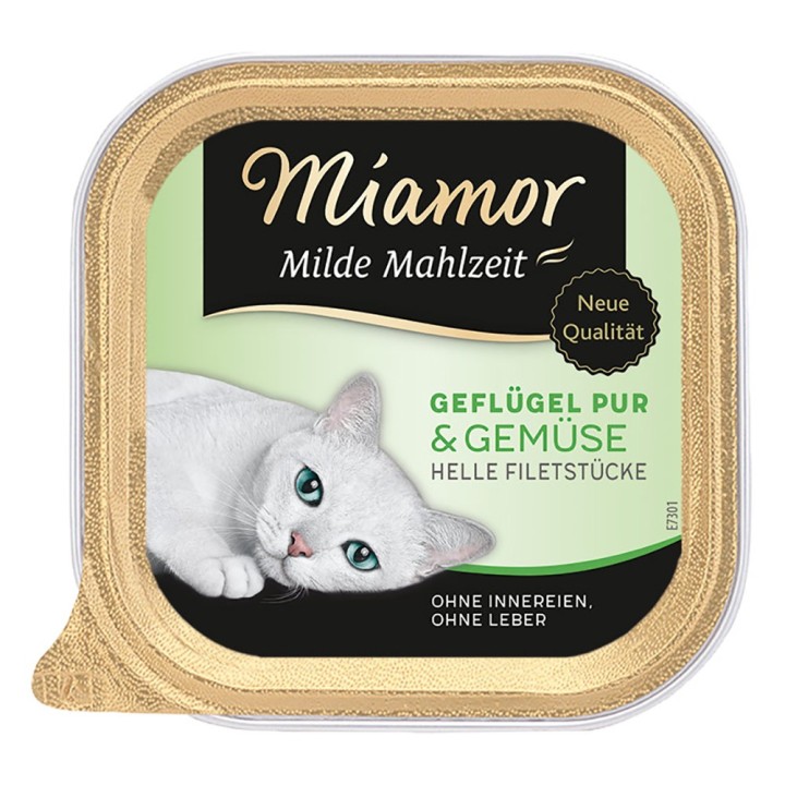 Sparpaket Miamor Milde Mahlzeit 24 x 100 g - Geflügel Pur & Gemüse