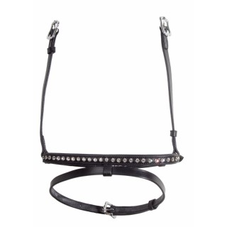Kombiniertes Reithalfter für Pferde mit einer Reihe von Kristallen Karlslund Kombi