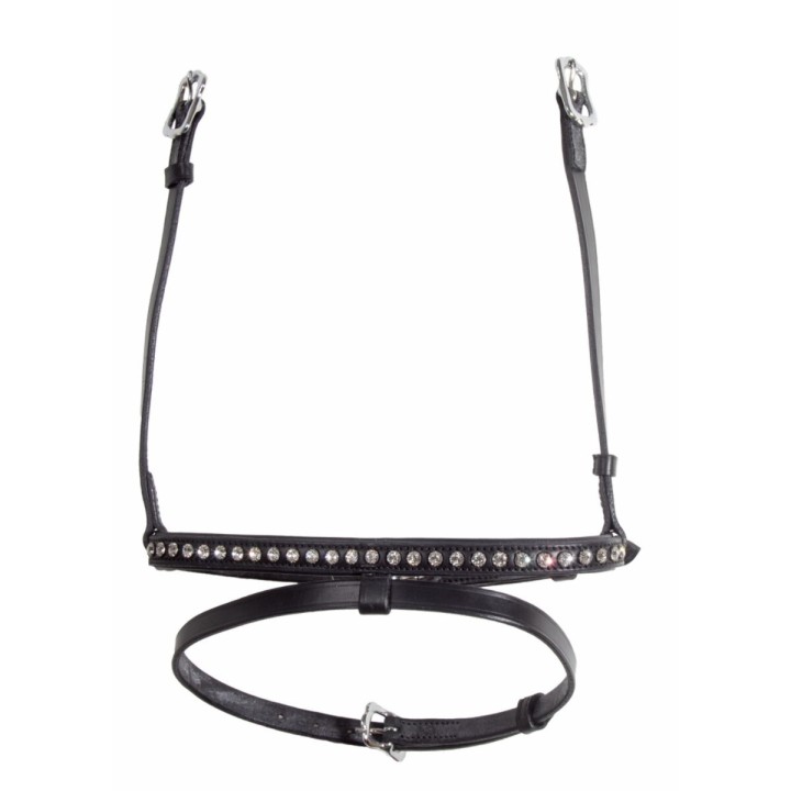 Kombiniertes Reithalfter für Pferde mit einer Reihe von Kristallen Karlslund Kombi