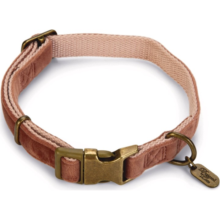 Designed by Lotte Hundehalsband Velura Rosa - 35-50X2