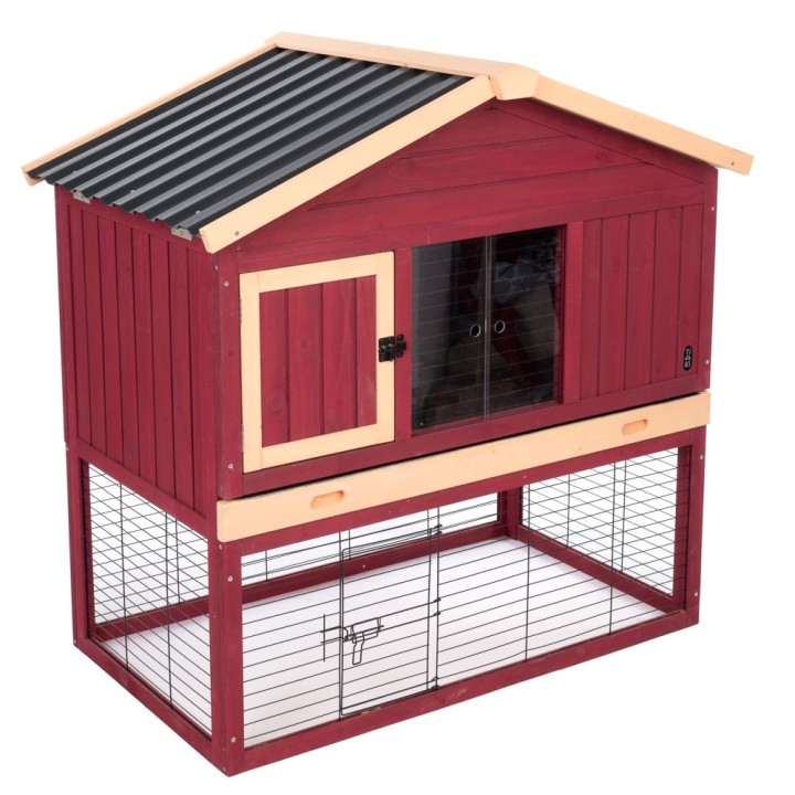 TIAKI Kaninchenstall All Seasons - L 117 x B 73,8 x H 115,5 cm (2 Pakete*)
