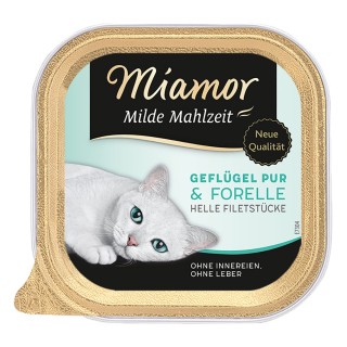Sparpaket Miamor Milde Mahlzeit 24 x 100 g - Geflügel Pur & Forelle