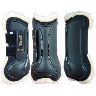 Vordere offene Gamaschen für Pferde mit Kunstfell T de T Design