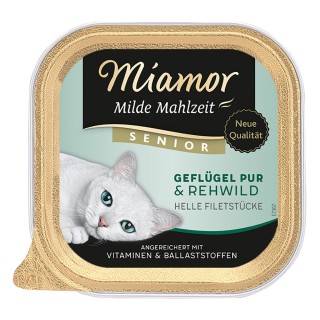 Sparpaket Miamor Milde Mahlzeit 24 x 100 g - Senior Geflügel Pur & Rehwild