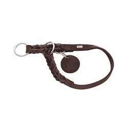 Schecker - Hunter Solid Education Halsband, Farbe: Dunkelbraun [40 - 45 cm / 18 mm]