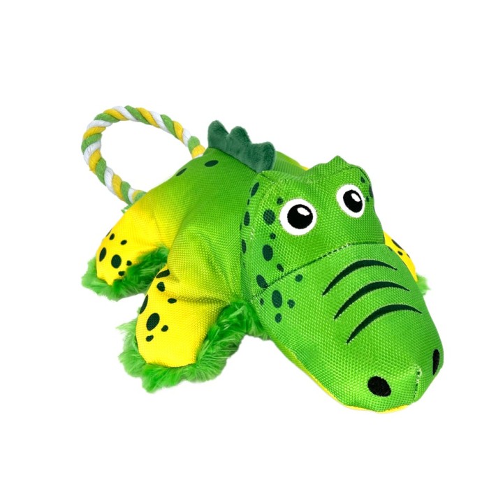 KONG Cozie Tuggz Hundespielzeug Alligator - Gr. M/L: ca. L 38 x B 20,3 x H 10,2 cm