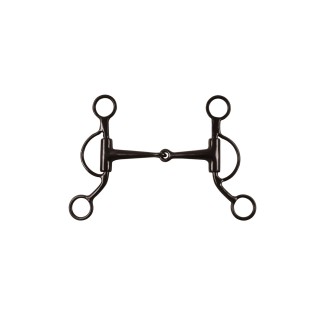 Mors Western Snaffle für Pferde mit kurzen Wangen aus schwarzem Stahl Pool's