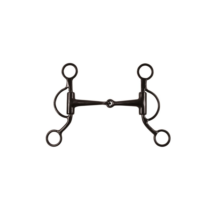Mors Western Snaffle für Pferde mit kurzen Wangen aus schwarzem Stahl Pool's
