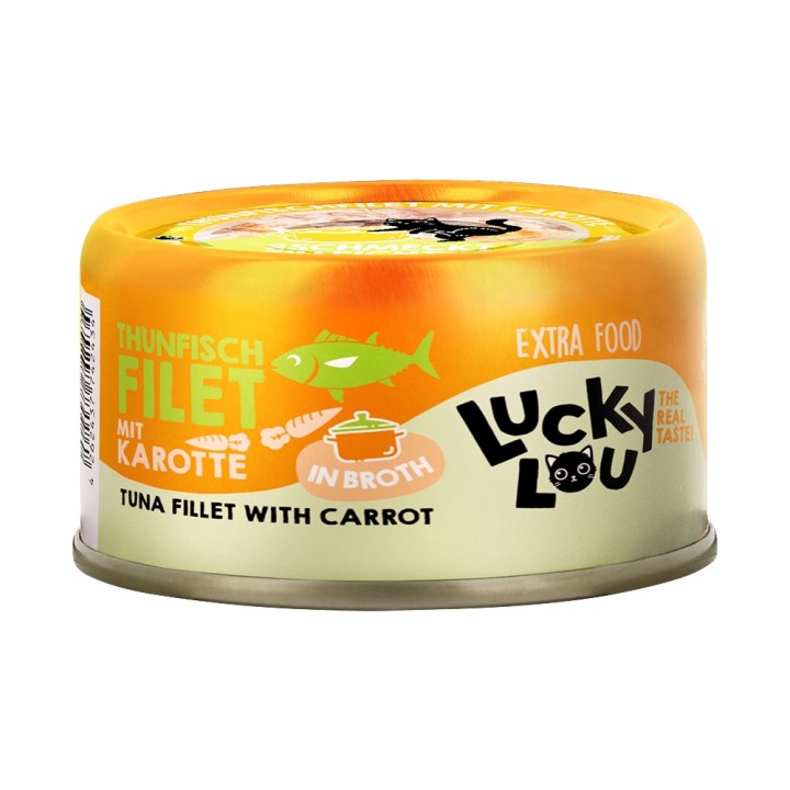 Lucky Lou Extra Food Filet in Brühe 12 x 70 g - Thunfisch & Karotte