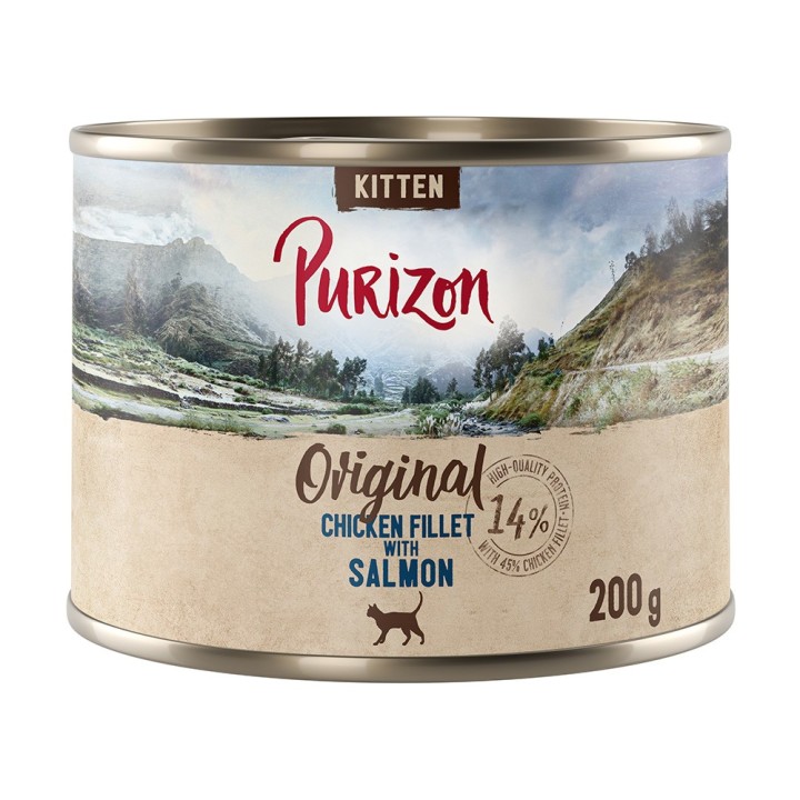 Purizon Kitten 6 x 200 g - getreidefrei - Hühnerfilet mit Lachs
