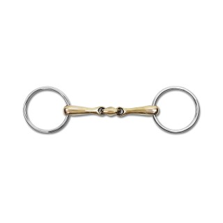 Mundstück 2 Ringe für Pferd doppelt gebrochen massiv Waldhausen Cupris