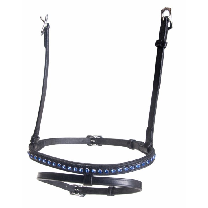 Kombiniertes Reithalfter für Pferde mit einer Reihe von Kristallen Karlslund Kombi