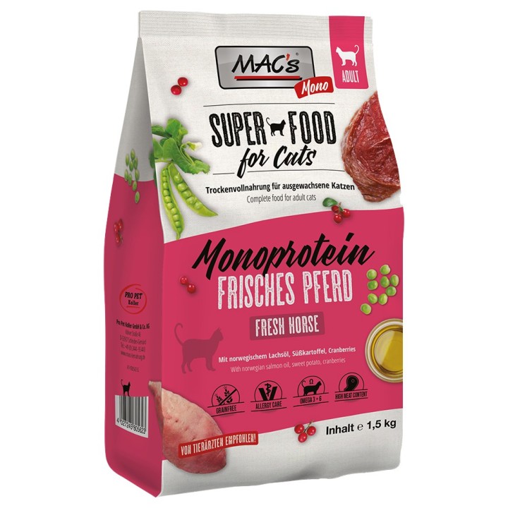 MAC's Superfood for Cats Adult Monoprotein Pferd - 1,5 kg