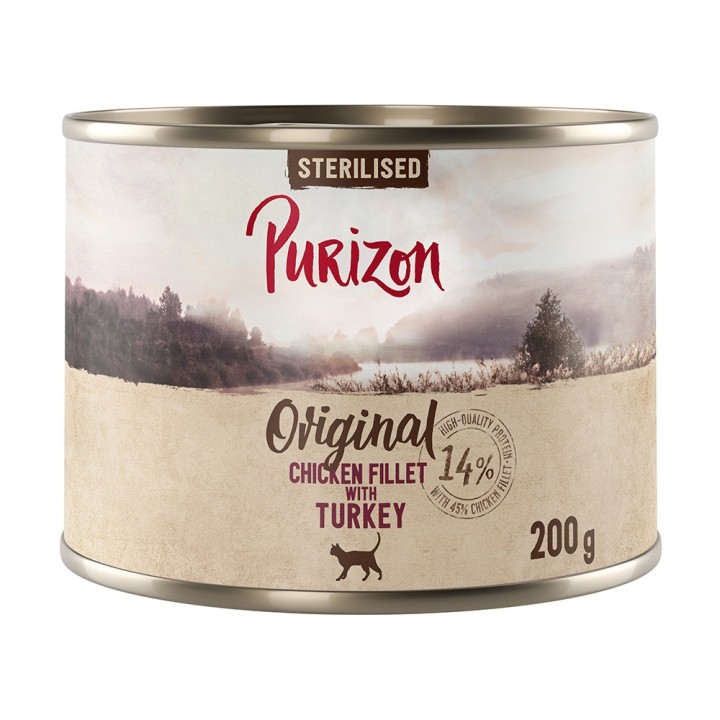 Purizon Adult Sterilised 6 x 200 g - getreidefrei - Hühnerfilet mit Truthahn
