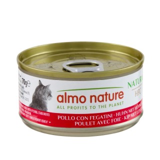 Almo Nature HFC Natural 6 x 70 g - Huhn mit Hühnerleber