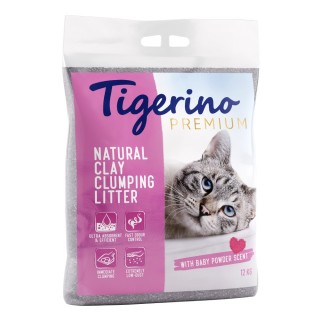 Tigerino Premium Katzenstreu – Babypuderduft - 12 kg