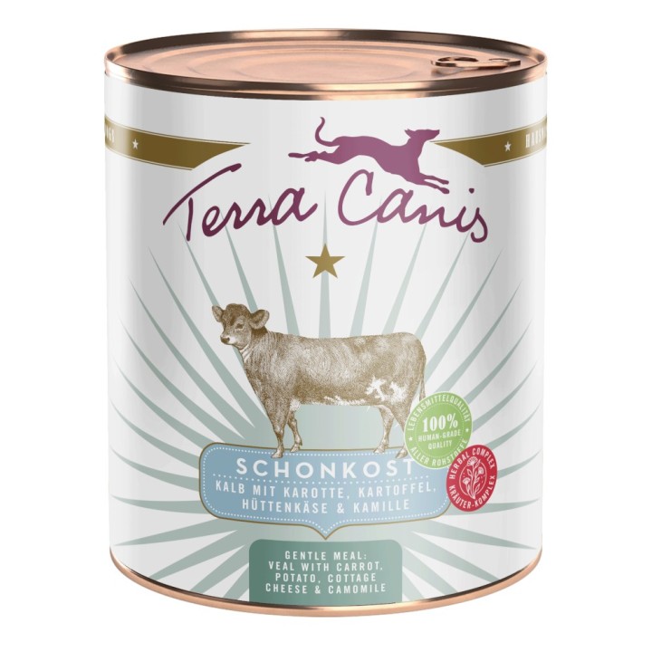 Terra Canis First Aid Schonkost 6 x 800 g - Kalb mit Karotte, Kartoffel, Hüttenkäse & Kamille