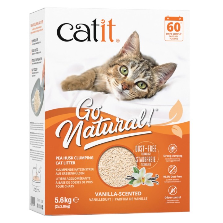 Catit Go Natural Katzenstreu mit Vanilleduft - 5,6 kg (2 x 2,8 kg)
