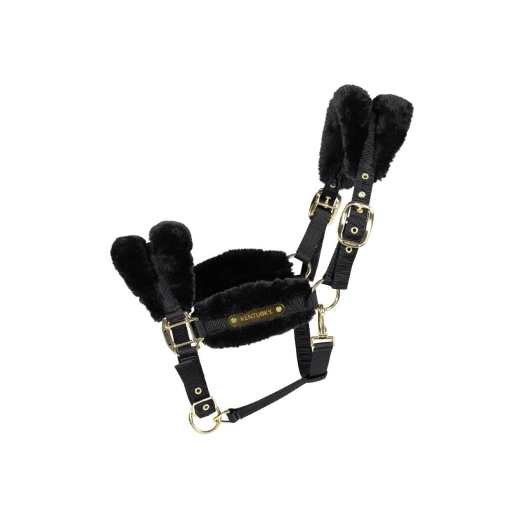 Nylon-Pferdehalfter mit Schafsfell Kentucky Soft