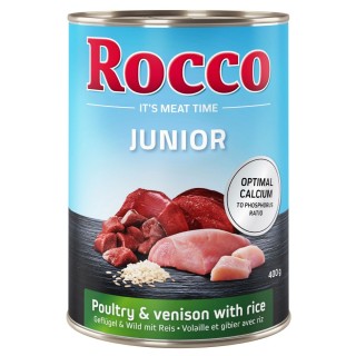 Top-Angebot Rocco Junior 24 x 400 g - Geflügel mit Wild und Reis