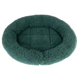 Kuschelbett Fluffy 2in1  - dunkelgrün: L 50 x B 42 x H 7,5 cm